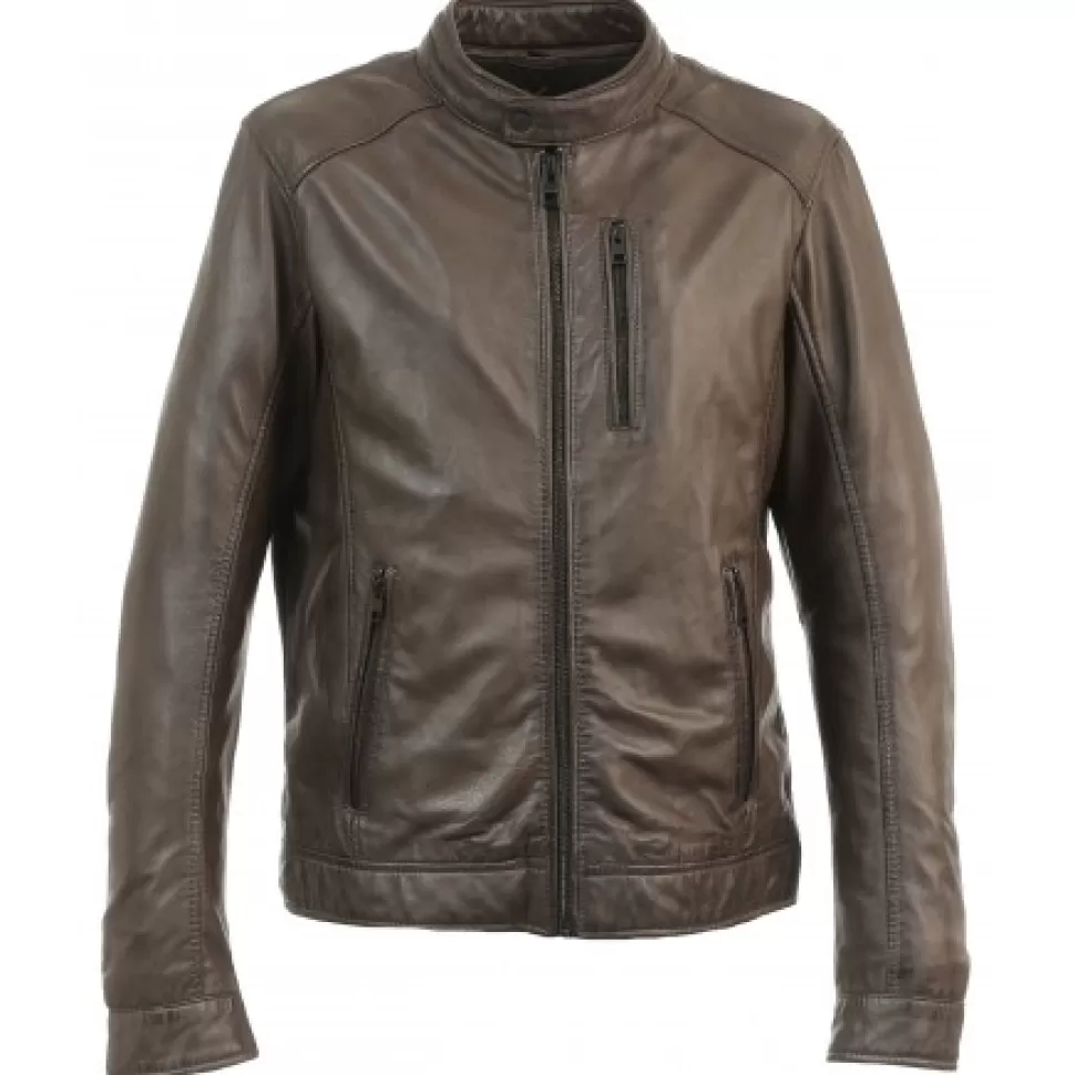 Men OAKWOOD Jackets*Agent Brown- Genuine Leather Jacket