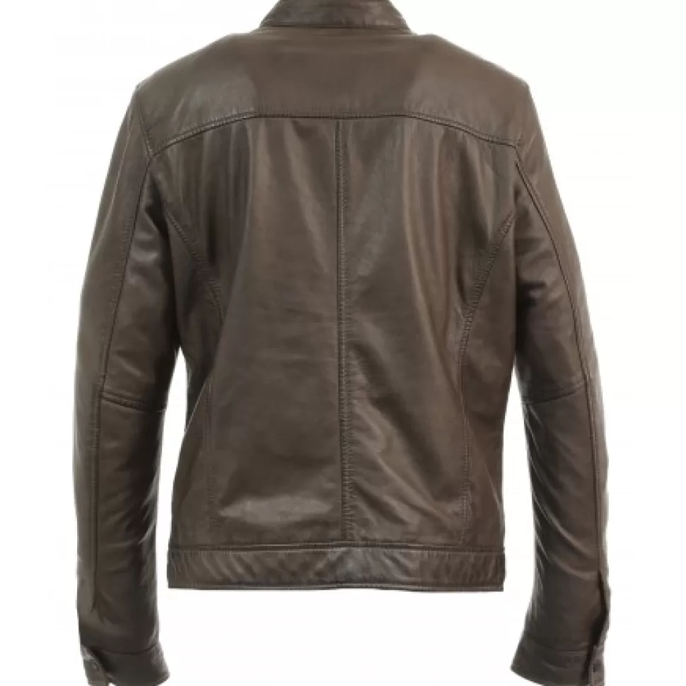 Men OAKWOOD Jackets*Agent Brown- Genuine Leather Jacket