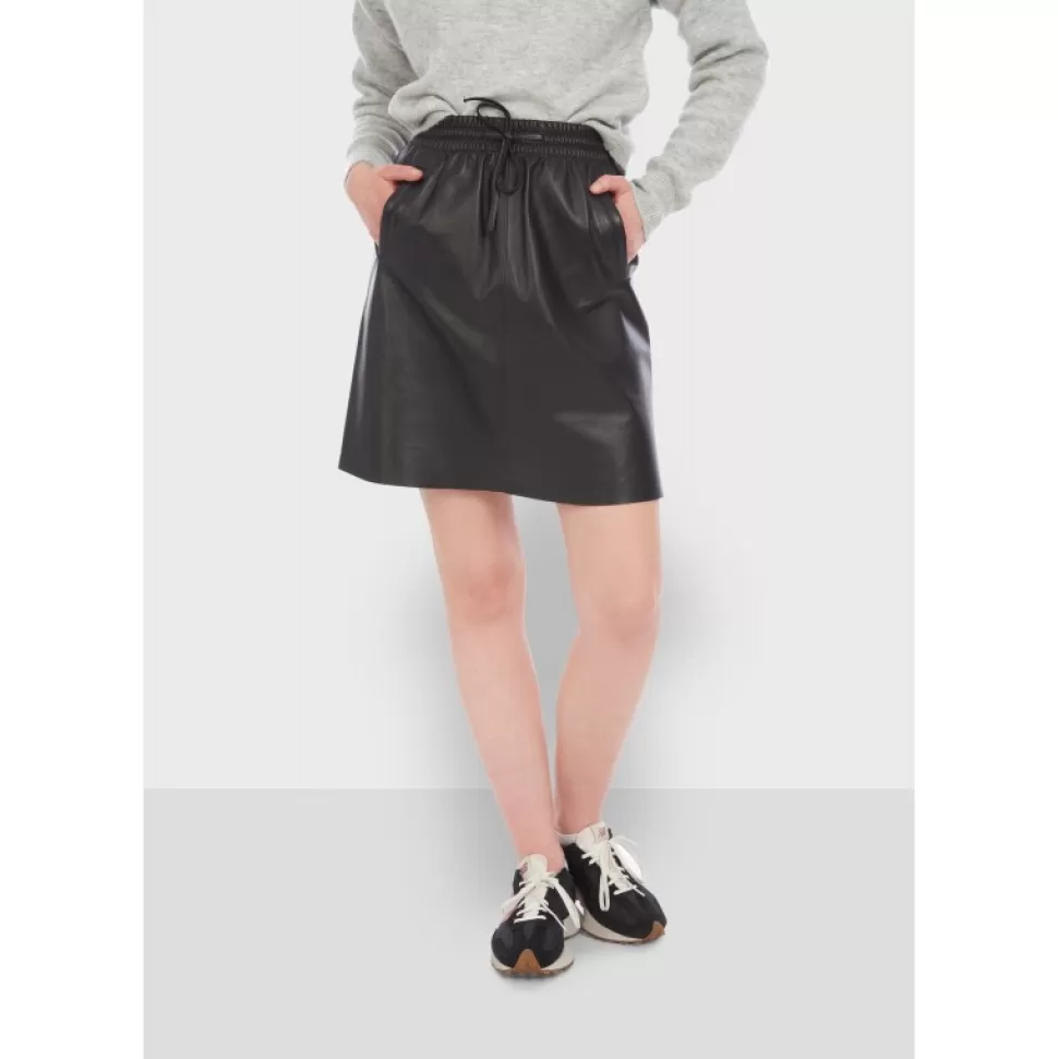 Women OAKWOOD Skirts And Shorts*Alba Black - Genuine Leather Straight Skirt