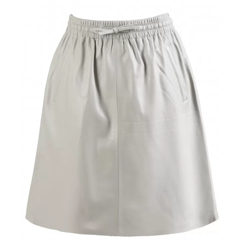 Women OAKWOOD Skirts And Shorts*Alba Concrete - Genuine Leather Straight Skirt