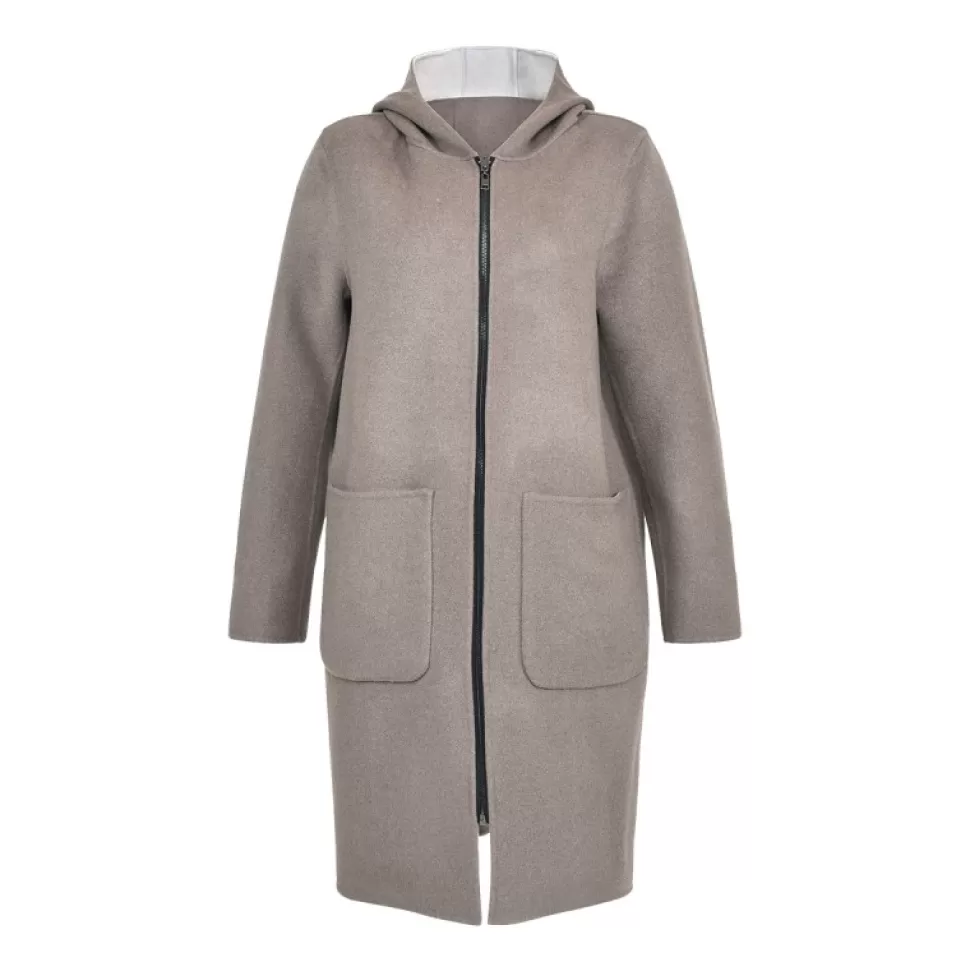 Women OAKWOOD Coats*Alessia Smoke / Concrete - Reversible Long Wool Coat