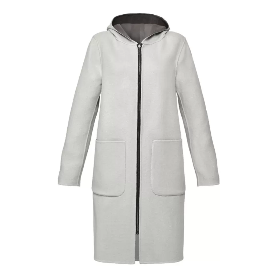 Women OAKWOOD Coats*Alessia Smoke / Concrete - Reversible Long Wool Coat