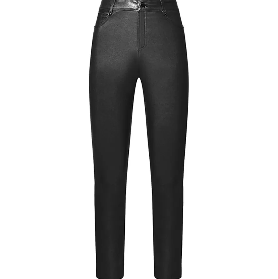 Women OAKWOOD Trousers*Anoushka Black - Stretch Genuine Leather Pants