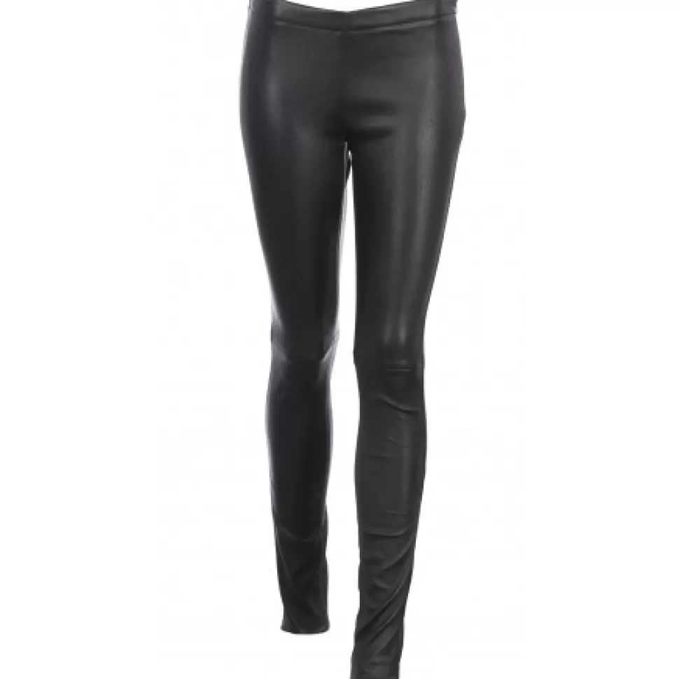 Women OAKWOOD Trousers*Asteroid Black - Stretch Smooth Genuine Leather Leggings