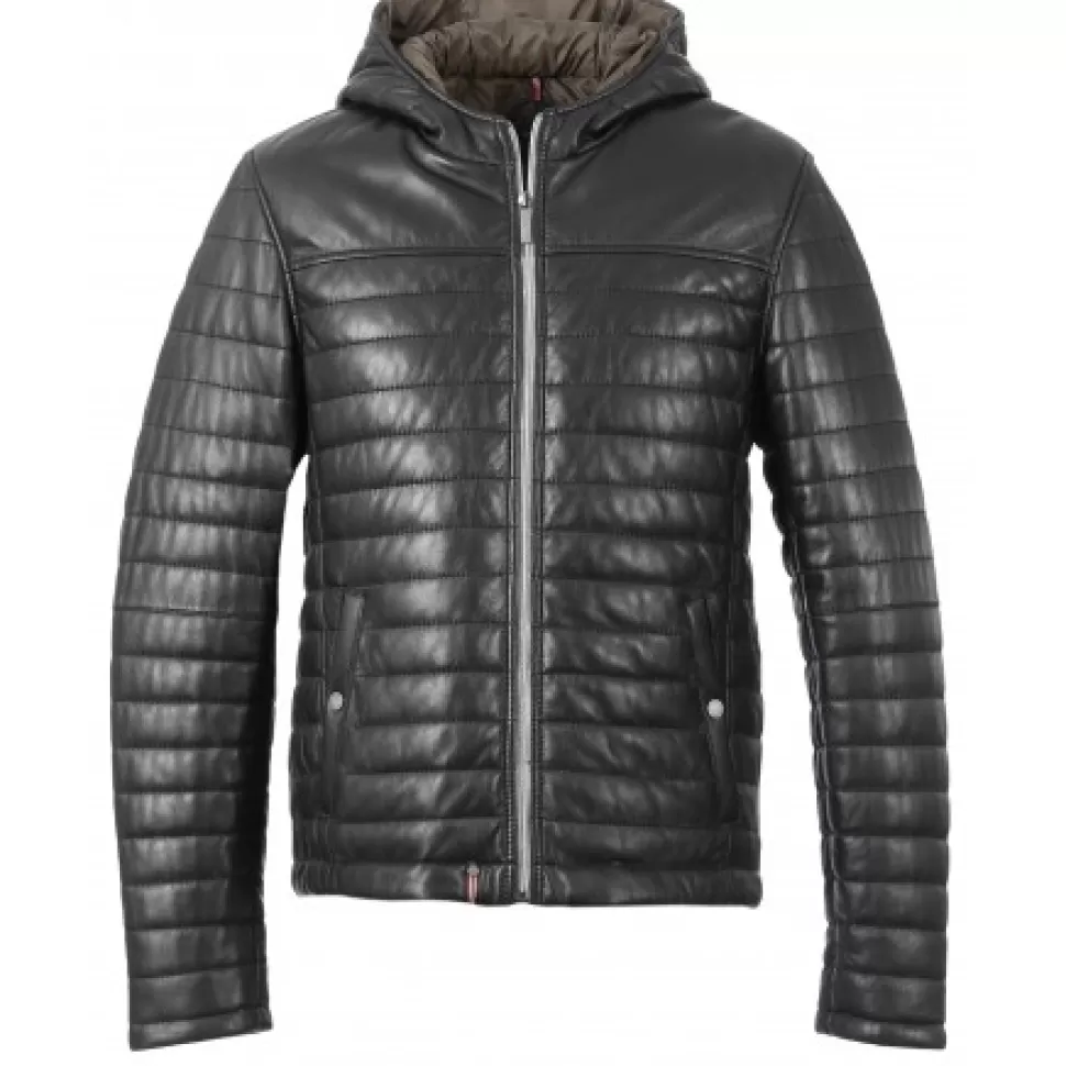 Men OAKWOOD Down Jackets*Aurelien Black - Genuine Leather Down Jacket