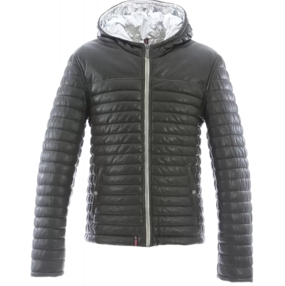 Men OAKWOOD Down Jackets*Aurelien Bronze - Genuine Leather Down Jacket