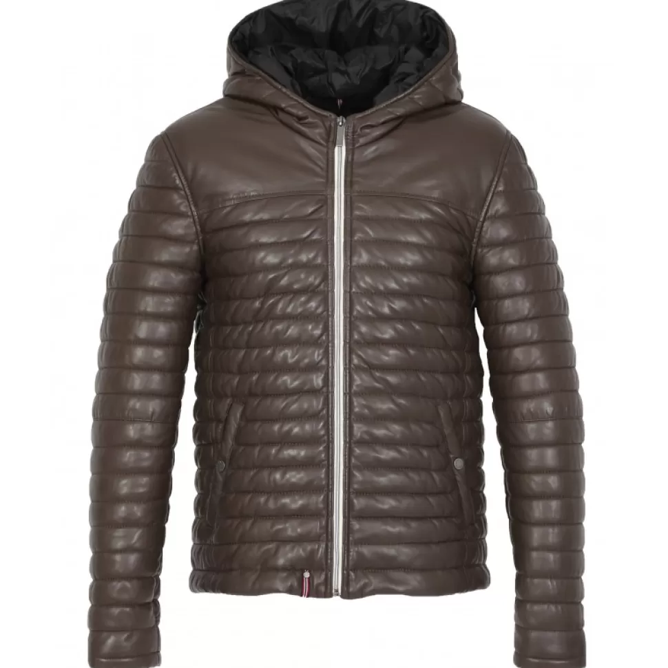 Men OAKWOOD Down Jackets*Aurelien Brown - Genuine Leather Down Jacket