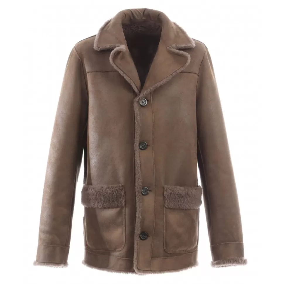 Men OAKWOOD Simple Jackets*Belmont Brown - Faux Shearling Reversible Jacket