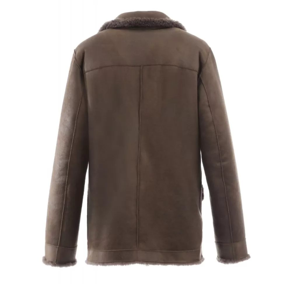 Men OAKWOOD Simple Jackets*Belmont Brown - Faux Shearling Reversible Jacket