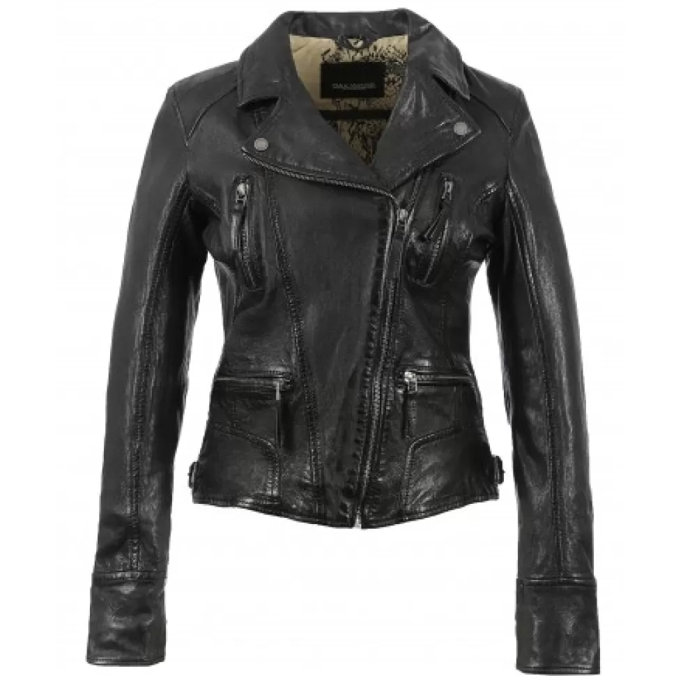 Women OAKWOOD Biker Jackets*Camera Black - Genuine Leather Jacket