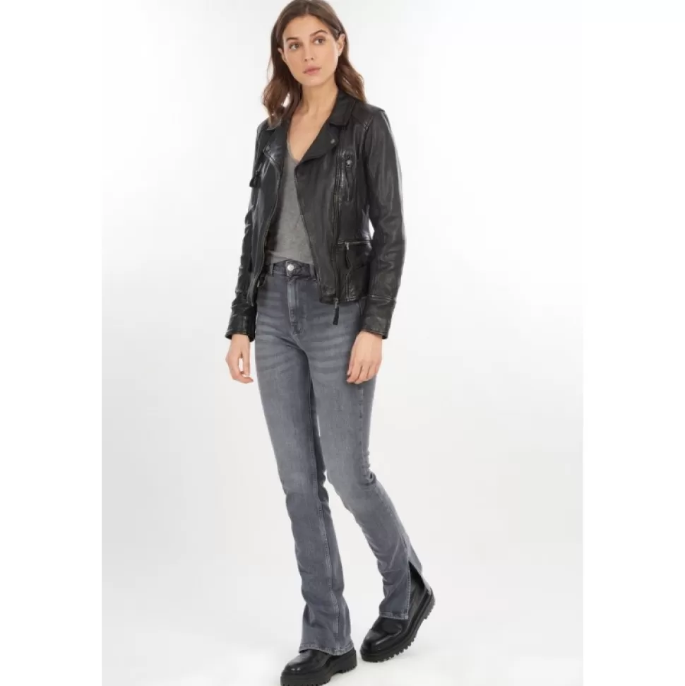 Women OAKWOOD Biker Jackets*Camera Black - Genuine Leather Jacket