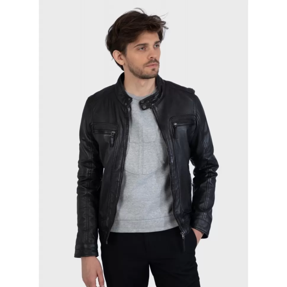 Men OAKWOOD Jackets*Casey Black - Genuine Leather Jacket