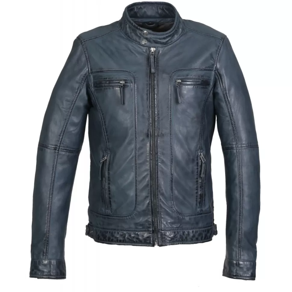 Men OAKWOOD Jackets*Casey Blue - Genuine Leather Jacket