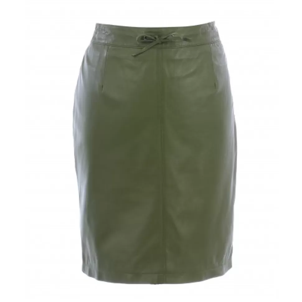 Women OAKWOOD Skirts And Shorts*Celia Bronze - High Waist Straight Skirt In Genuine Leather