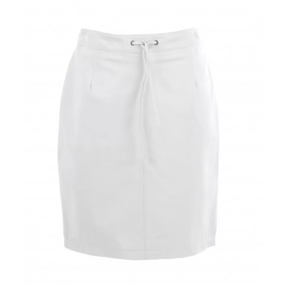 Women OAKWOOD Skirts And Shorts*Celia White - High Waist Straight Skirt In Genuine Leather