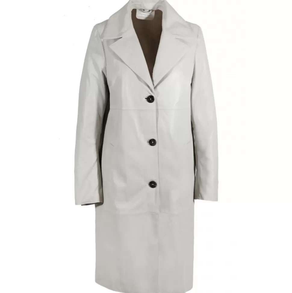 Women OAKWOOD Coats*Charlotte Concrete - Genuine Leather Long Coat