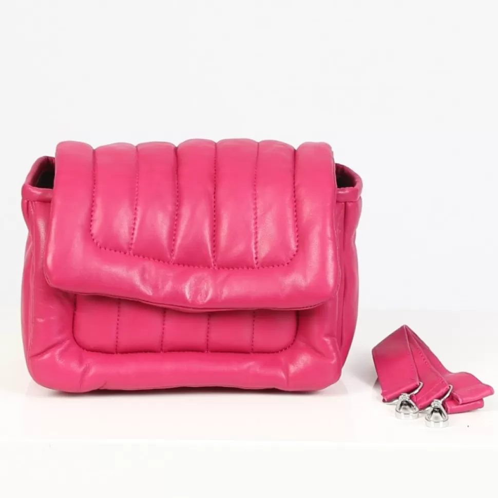 Women OAKWOOD Accessories*Copy Of Exception Fushia - Padded Genuine Leather Shoulder Bag