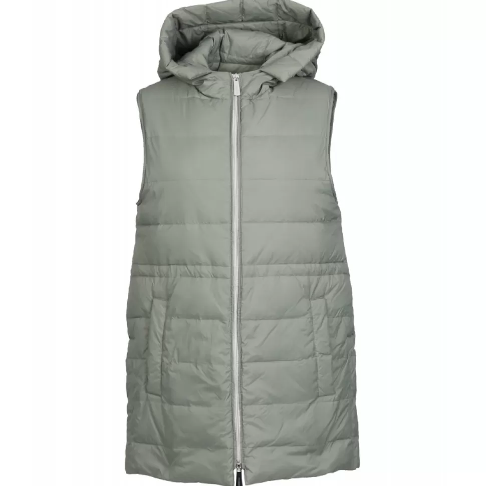 Women OAKWOOD Vests*Cosy Almond - Sleeveless Mid-Long Downjacket