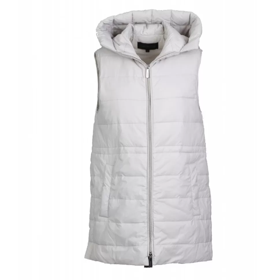 Women OAKWOOD Downjackets*Cosy Light Grey - Sleeveless Mid-Long Downjacket