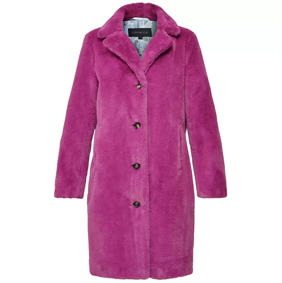 Women OAKWOOD Coats*Cyber Mauve - Fake Fur Long Coat