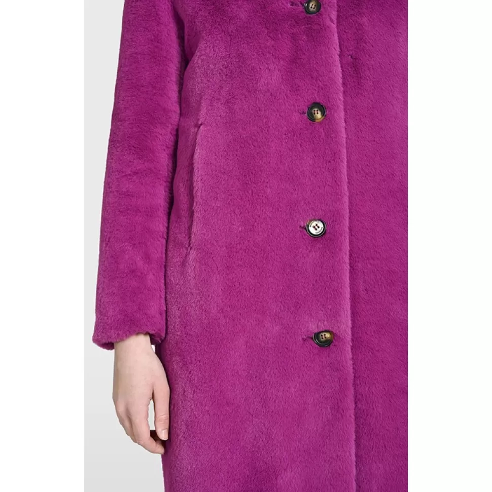 Women OAKWOOD Coats*Cyber Mauve - Fake Fur Long Coat