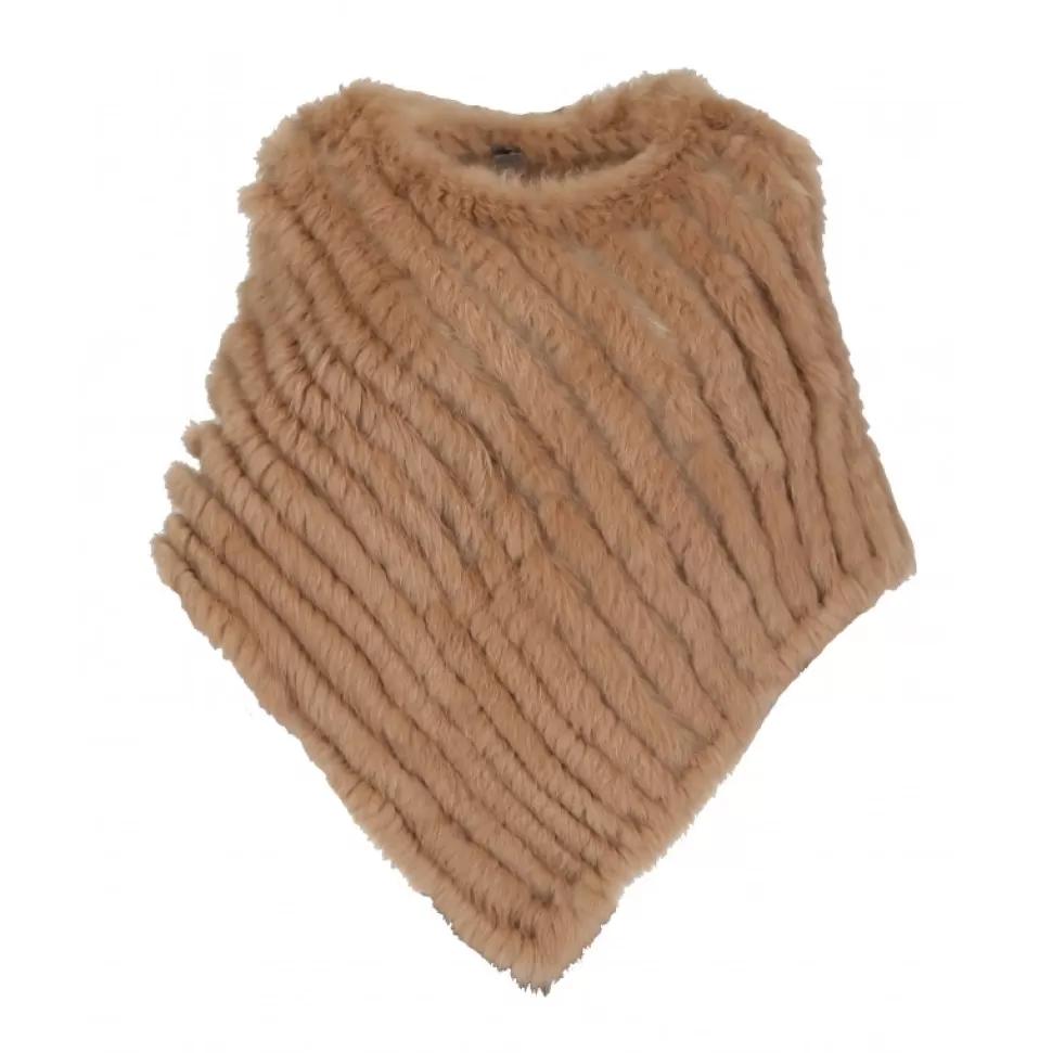 Women OAKWOOD Accessories*Davos Toffee - Real Fur Poncho