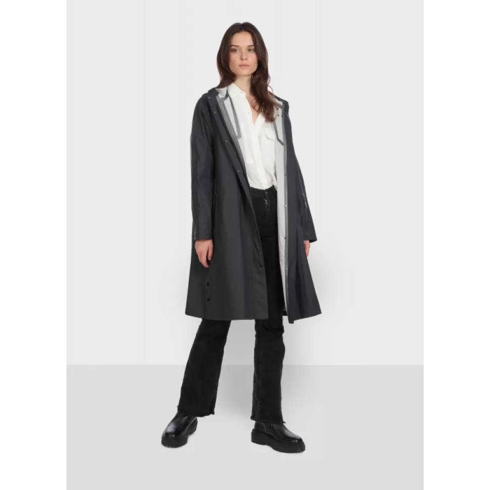 Women OAKWOOD Coats*Deluge Navy Blue- Polyester Rain Coat