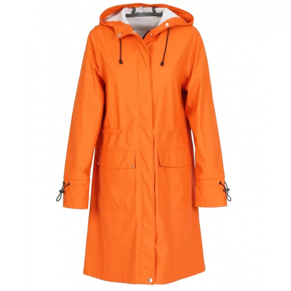 Women OAKWOOD Coats*Deluge Orange- Polyester Rain Coat