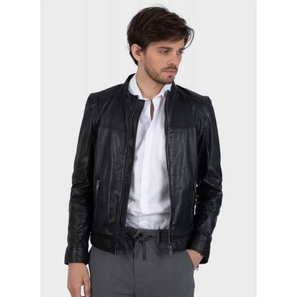 Men OAKWOOD Jackets*Dublin Black - Jacket In Smooth Genuine Leather