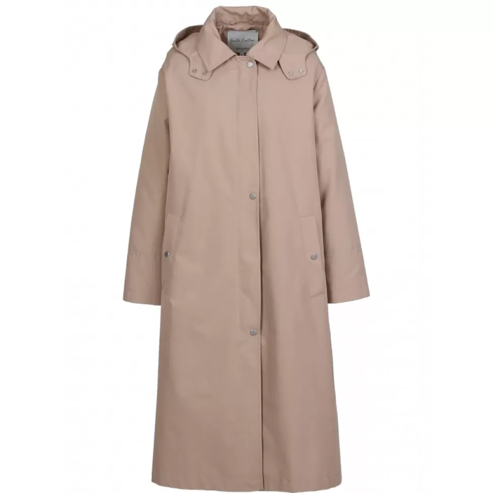 Women OAKWOOD Coats*Earth Beige - Longline Raincoat With Removable Hood