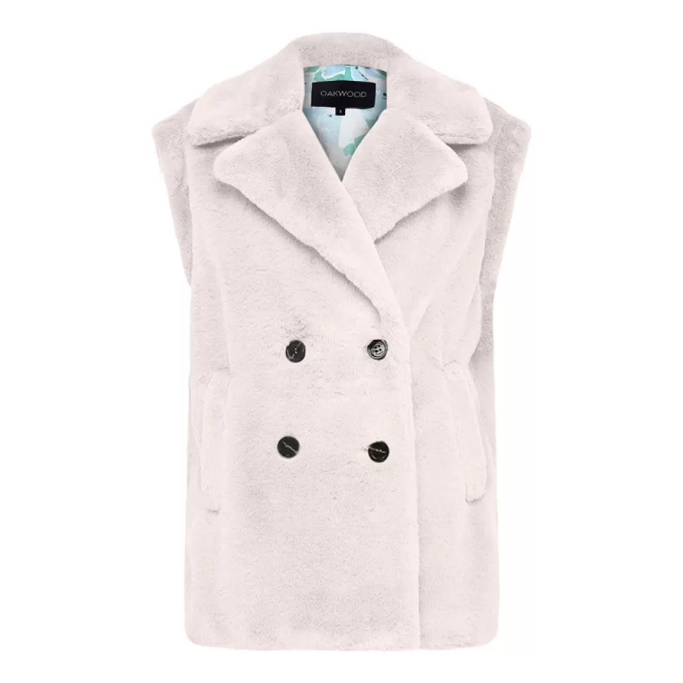 Women OAKWOOD Vests*Edit Ivory - Fake Fur Gilet