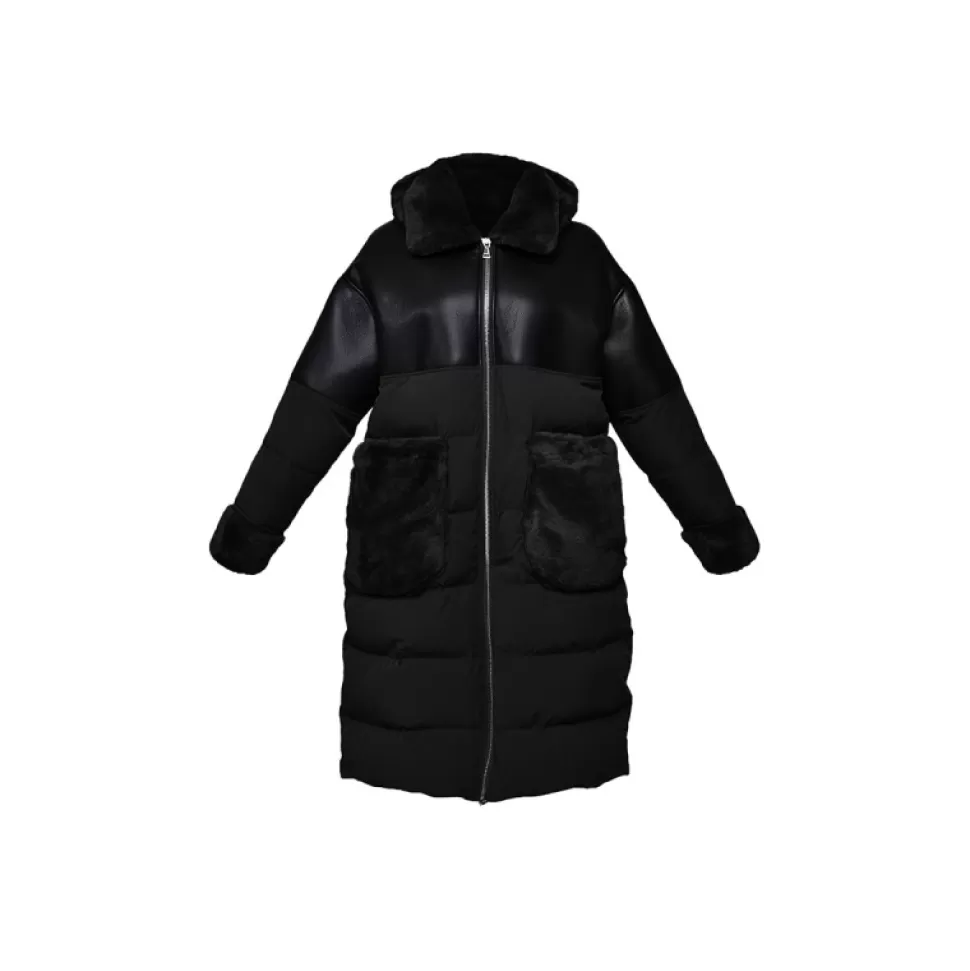 Women OAKWOOD Coats*Ella Black - Fake Fur / Nylon Long Coat