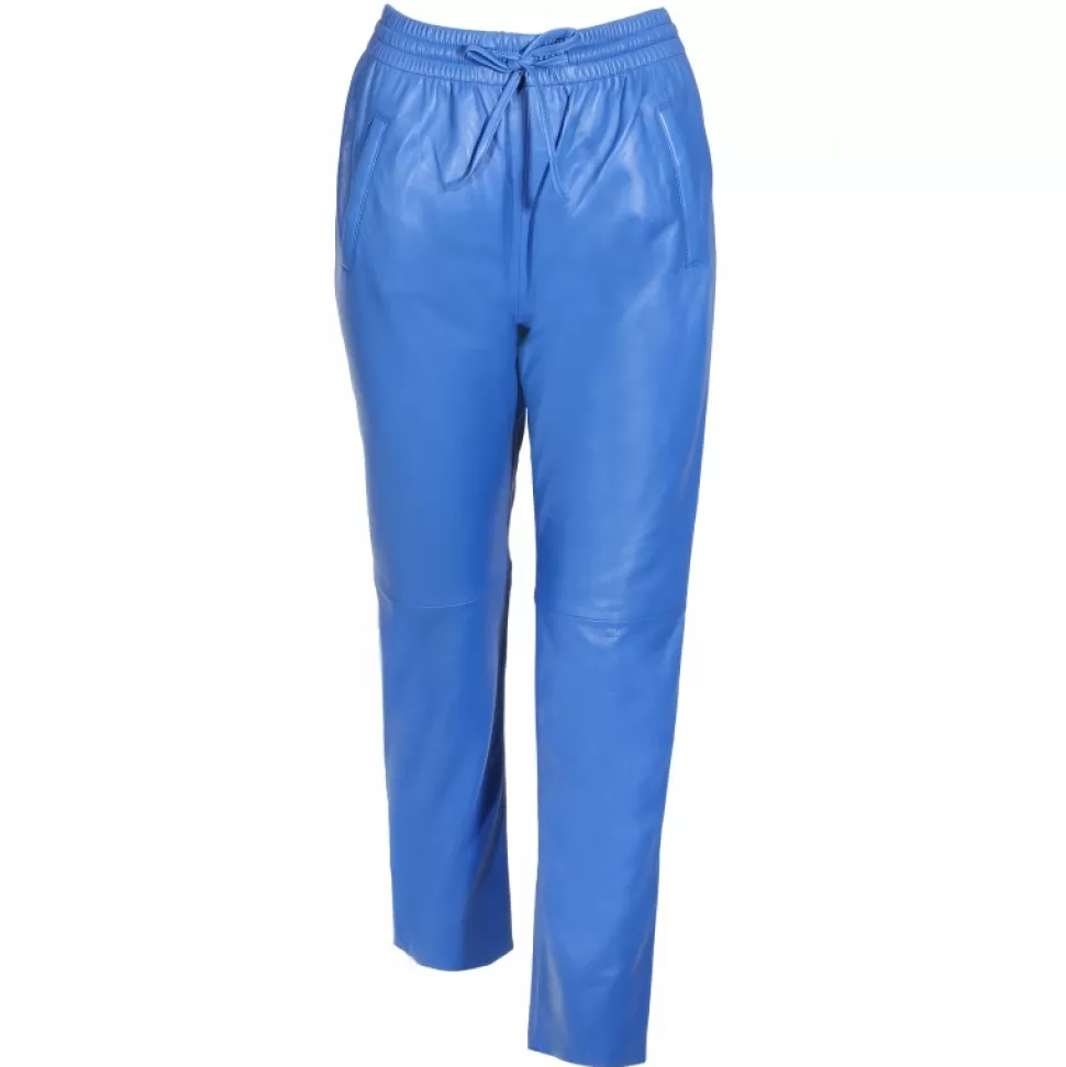 Women OAKWOOD Trousers*Gift Blue - Genuine Leather Jogpants