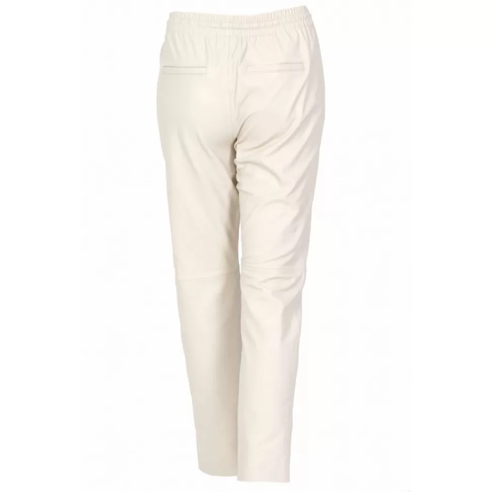 Women OAKWOOD Trousers*Gift Eggshell - Genuine Leather Jogpants