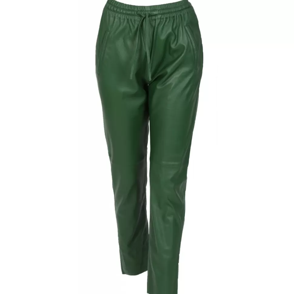 Women OAKWOOD Trousers*Gift Emerald- Genuine Leather Jogpants