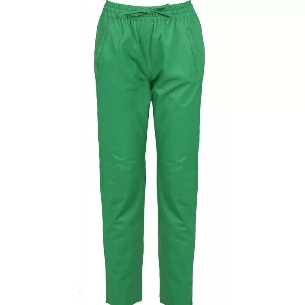 Women OAKWOOD Trousers*Gift Green - Genuine Leather Jogpants