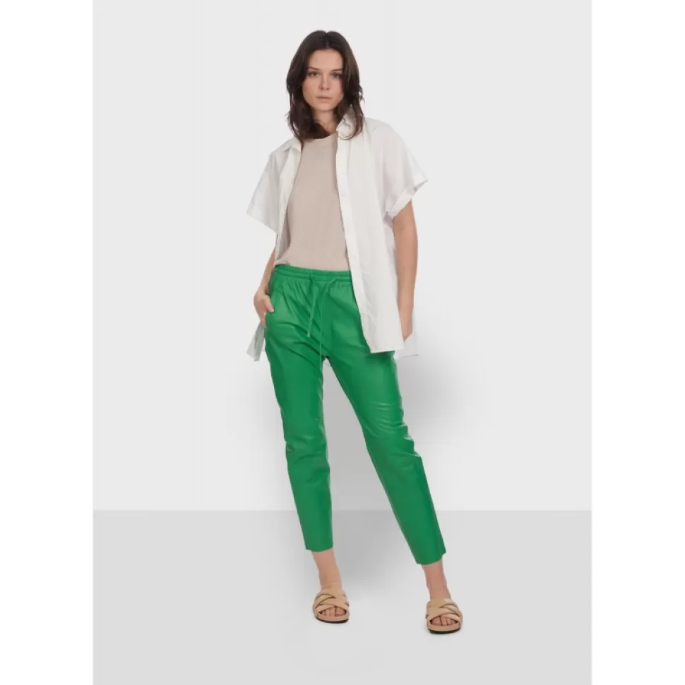 Women OAKWOOD Trousers*Gift Green - Genuine Leather Jogpants