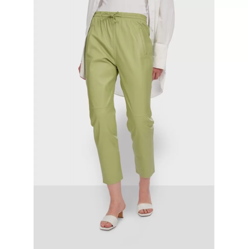 Women OAKWOOD Trousers*Gift Light Green - Genuine Leather Jogpants