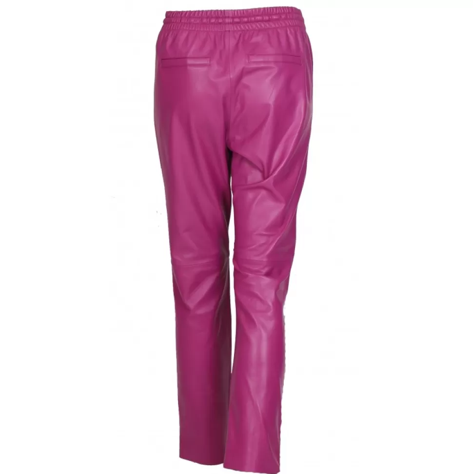 Women OAKWOOD Trousers*Gift Mauve - Genuine Leather Jogpants