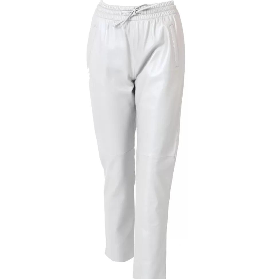 Women OAKWOOD Trousers*Gift Metal Silver - Genuine Leather Jogpants