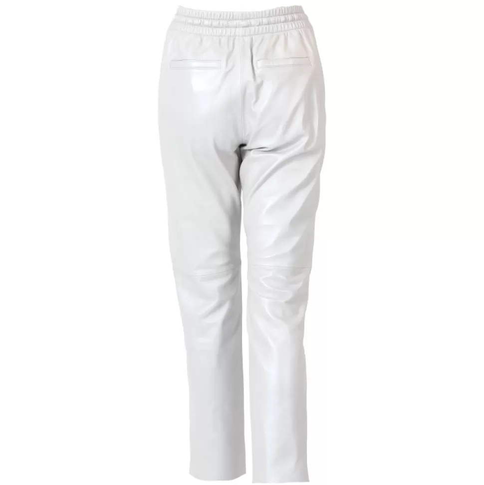 Women OAKWOOD Trousers*Gift Metal Silver - Genuine Leather Jogpants