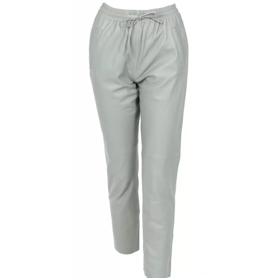 Women OAKWOOD Trousers*Gift Pale Green - Genuine Leather Jogpants