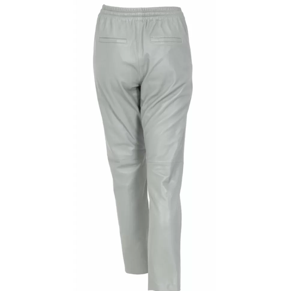 Women OAKWOOD Trousers*Gift Pale Green - Genuine Leather Jogpants