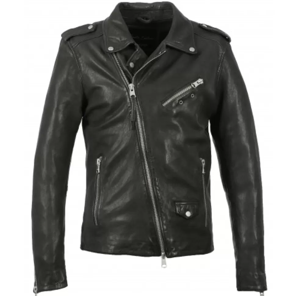 Men OAKWOOD Jackets*Hell Dark Grey - Biker Jacket With Asymmetrical Closure