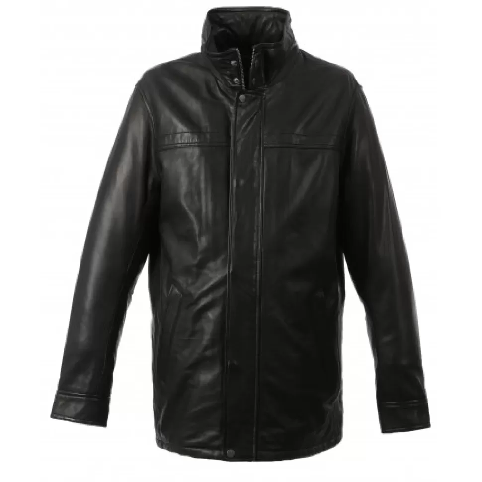 Men OAKWOOD Simple Jackets*Hills Black - Genuine Leather Jacket