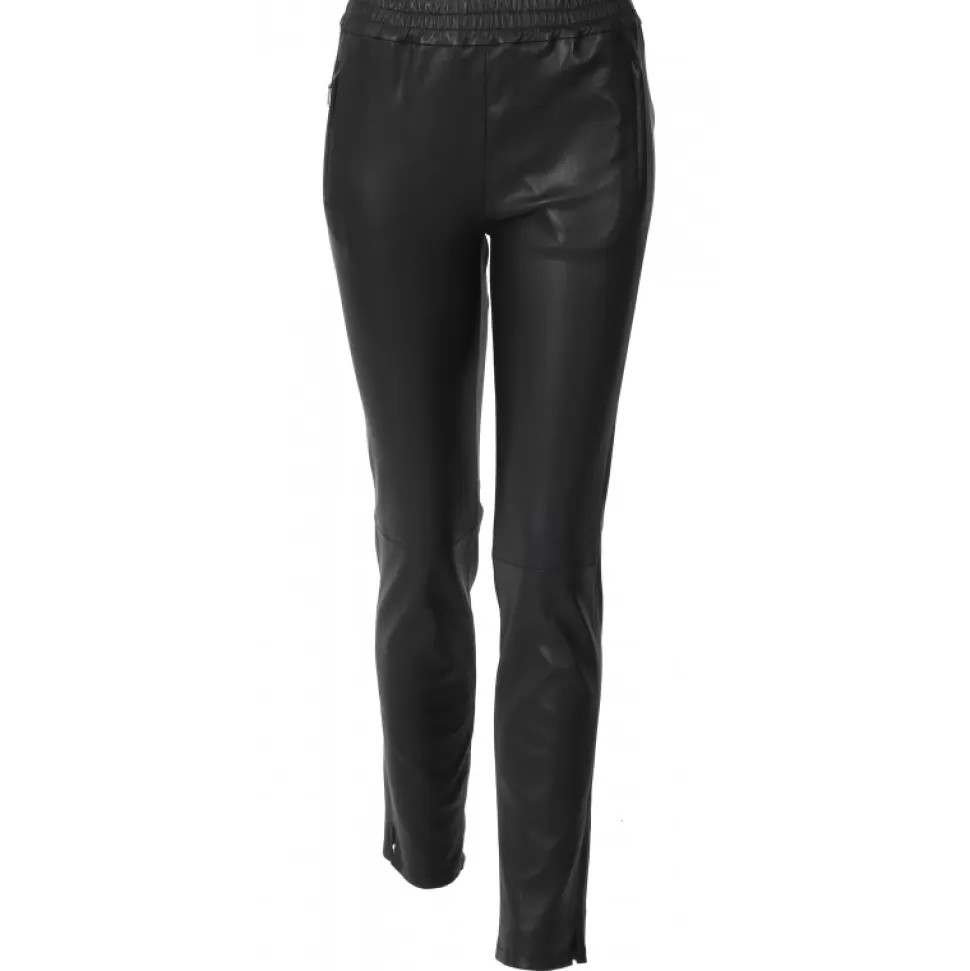 Women OAKWOOD Trousers*Ivana Black - Stretch Genuine Leather Leggings