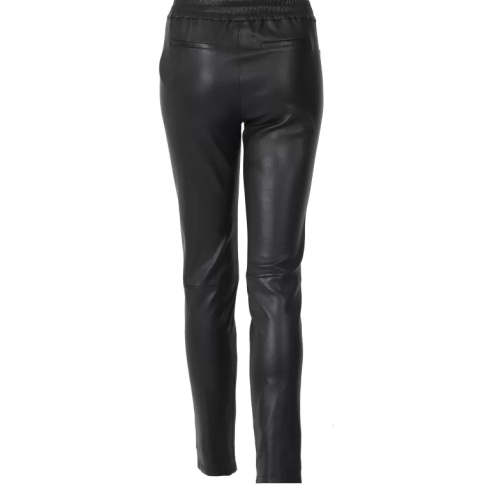 Women OAKWOOD Trousers*Ivana Black - Stretch Genuine Leather Leggings