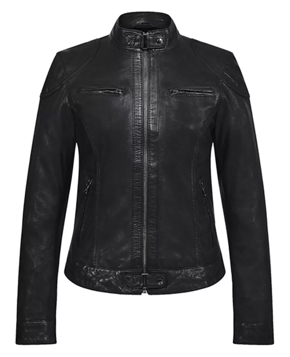 Women OAKWOOD Jackets*Lina Black - Short Jacket In Genuine Leather