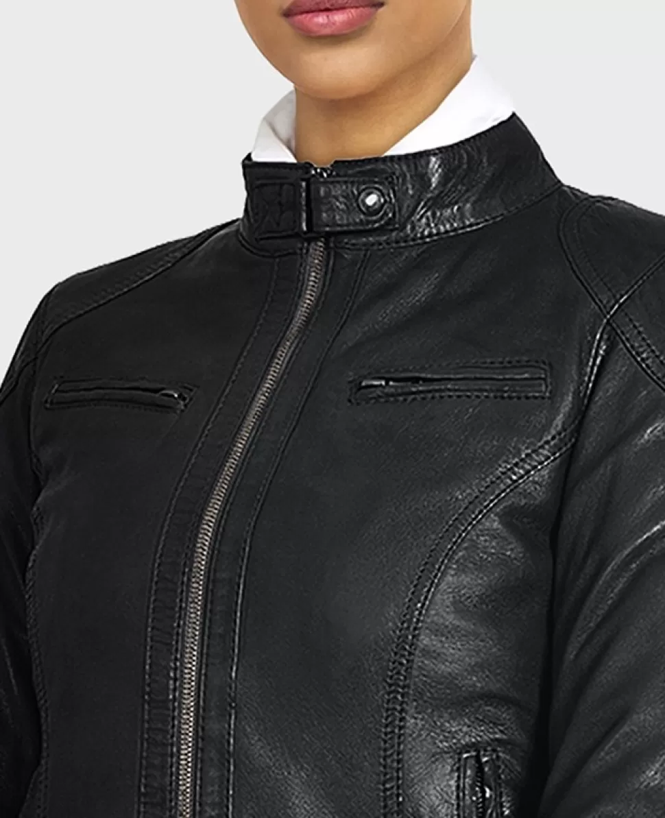 Women OAKWOOD Jackets*Lina Black - Short Jacket In Genuine Leather