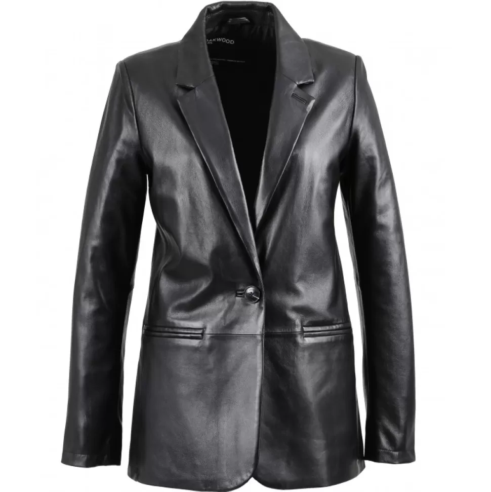 Women OAKWOOD Tops And Shirts*Meg Black - Genuine Sheep Leather Blazer